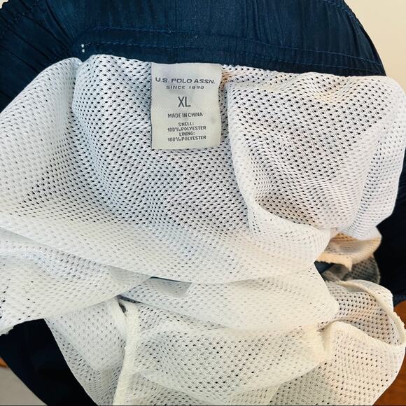 US POLO ASSN Mens Blue Nautical Colorblock Tie Swim Trunks XL Beach Stripe Pool - Picture 6 of 6